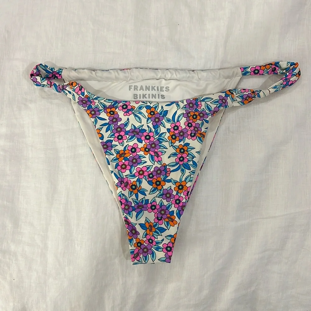 Frankies bikinis floral print super cheeky bikini bottoms